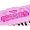 Vaikiškas pianinas su mikrofonu ir šviečiančiais klavišais, rožinis