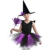 Vaikiškas raganaitės kostiumas, violetinis/juodas