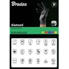 Vienkartinės darbo pirštinės Bradas DIAMOND, juodos, XL dydis, 9-10, 50 vnt.