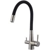 Virtuvinis maišytuvas Laveo Riveco su filtravimo sistema, Brushed steel/Juodas