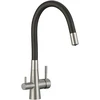 Virtuvinis maišytuvas Laveo Riveco su pajungimu vandens filtrui, Brushed steel/Juodas