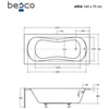 Vonia Besco Aria, 140 x 70 cm, su rifliuota juoda apdaila
