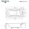 Vonia Besco Aria, 150 x 70 cm, su rifliuota juoda apdaila