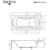 Vonia Besco Aria, 160 x 70 cm, su rifliuota juoda apdaila