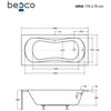 Vonia Besco Aria, 170 x 70 cm, su rifliuota juoda apdaila