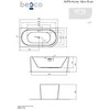 Vonia Besco Avita A-line B&W 150, kairinė, su Klik-klak Juodas su persipylimu slim