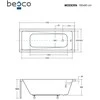 Vonia Besco Modern, 180 x 80 cm, su rifliuota juoda apdaila