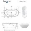 Vonia Besco Navia, 140 x 75 cm, su chrome sifonu