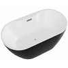 Vonia Besco Navia Juodas&amp;Baltas Matt, 140 x 75 cm, su chrome sifonu