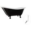 Vonia Besco Otylia B&amp;W 160, Juodas/Baltas+Juodas, su sifonu su persipylimu Klik-klak Chrome