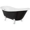 Vonia Besco Otylia B&amp;W 170, Juodas/Baltas+Chrome, su sifonu su persipylimu Klik-klak Juodas