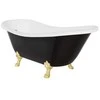 Vonia Besco Otylia B&amp;W 170, Juodas/Baltas+Gold, su sifonu su persipylimu Klik-klak Gold