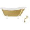 Vonia Besco Otylia Glam 160, Gold+Baltas, su sifonu Klik-klak Gold