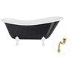 Vonia Besco Otylia Glam 160, Graphite+Baltas, su sifonu Klik-klak Gold