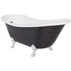 Vonia Besco Otylia Glam 160, Graphite+Chrome, su sifonu su persipylimu Klik-klak Juodas