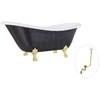 Vonia Besco Otylia Glam 160, Graphite+Gold, su sifonu su persipylimu Klik-klak Gold