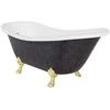 Vonia Besco Otylia Glam 160, Graphite+Gold, su sifonu su persipylimu Klik-klak Gold