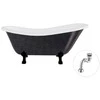 Vonia Besco Otylia Glam 160, Graphite+Juodas, su sifonu Klik-klak Chrome