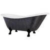 Vonia Besco Otylia Glam 160, Graphite+Juodas, su sifonu Klik-klak Chrome