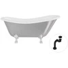 Vonia Besco Otylia Glam 160, Sidabrinis+Chrome, su sifonu Klik-klak Juodas