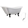 Vonia Besco Otylia Glam 160, Sidabrinis+Juodas, su sifonu su persipylimu Klik-klak Chrome