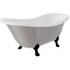 Vonia Besco Otylia Glam 160, Sidabrinis+Juodas, su sifonu su persipylimu Klik-klak Chrome