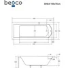 Vonia Besco Shea, 150 x 70 cm, su rifliuota balta apdaila