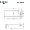 Vonia Besco Shea, 180 x 80 cm, su rifliuota balta apdaila