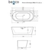 Vonia Besco Vica Glam 170 Graphite, su Graphite sifono dangteliais