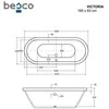 Vonia Besco Victoria, 185 x 83 cm, be apdailos, su klik-klak grafito
