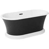 Vonia Besco Ziva Glam Graphite, 160 x 75 cm, su sifonu su persipylimu slim juodas