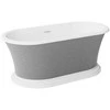 Vonia Besco Ziva Glam Sidabrinis, 160 x 75 cm, su sifonu su persipylimu slim baltas