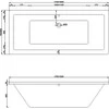 Vonia Mexen Cube su apdaila, 170x80 cm, Baltas+Chrome