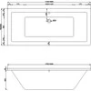 Vonia Mexen Cube su apdaila, 180x80 cm, Baltas+Chrome