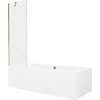 Vonia Mexen Cube su apdaila ir stiklo sienele, 180x80 cm + 60 cm, Baltas+Gold/Transparent