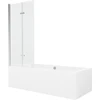 Vonia Mexen Cube su apdaila ir stiklo sienele, 170x80 cm + 80 cm (II), Baltas+Chrome/Transparent