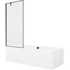 Vonia Mexen Cube su apdaila ir stiklo sienele, 170x80 cm + 80 cm, Baltas+Juodas frame