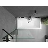 Vonia Mexen Cube su apdaila ir stiklo sienele, 180x80 cm + 90 cm, Baltas+Juodas/Transparent