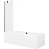 Vonia Mexen Cube su apdaila ir stiklo sienele, 170x80 cm + 60 cm, Baltas+Juodas/Transparent