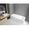 Vonia Mexen Cube su apdaila ir stiklo sienele, 180x80 cm + 80 cm, baltas+I/swing/chrome