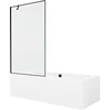 Vonia Mexen Cube su apdaila ir stiklo sienele, 170x80 cm + 100 cm, Baltas+Juodas frame