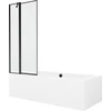 Vonia Mexen Cube su apdaila ir stiklo sienele, 170x80 cm + 80 cm, Baltas+Juodas frame