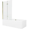 Vonia Mexen Cube su apdaila ir stiklo sienele, 170x80 cm + 100 cm (II), Baltas+Gold/Transparent