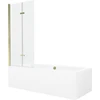 Vonia Mexen Cube su apdaila ir stiklo sienele, 170x80 cm + 80 cm (II), Baltas+Gold/Transparent