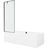 Vonia Mexen Cube su apdaila ir stiklo sienele, 170x80 cm + 70 cm, Baltas+Juodas frame