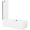 Vonia Mexen Cube su apdaila ir stiklo sienele, 180x80 cm + 60 cm, Baltas+Juodas/Transparent
