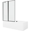 Vonia Mexen Cube su apdaila ir stiklo sienele, 170x80 cm + 120 cm, Baltas+Juodas frame