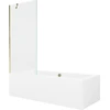 Vonia Mexen Cube su apdaila ir stiklo sienele, 170x80 cm + 80 cm, Baltas+Gold/Transparent