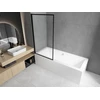 Vonia Mexen Cube su apdaila ir stiklo sienele, 170x80 cm + 70 cm, baltas+I/fix/juodas frame