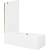 Vonia Mexen Cube su apdaila ir stiklo sienele, 170x80 cm + 90 cm, Baltas+Gold/Transparent